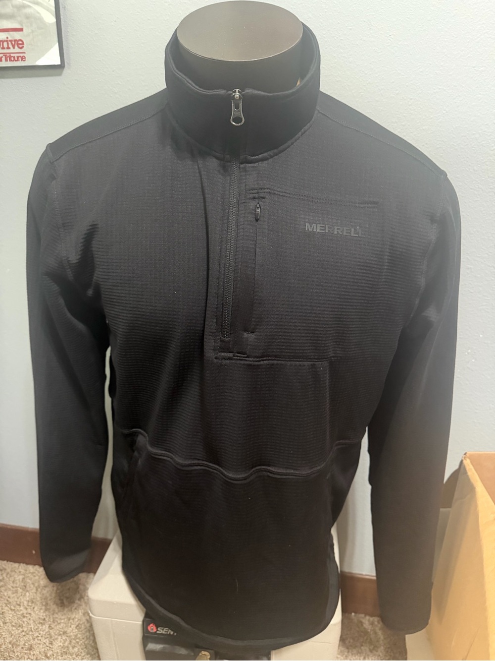 Merrell Black Men’s Quarter-Zip Performance Pullover